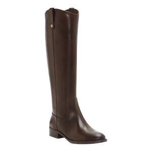 INC Women's Fawne Extra Wide Calf Leather Knee High Boots Brown Size 9 1/2 W